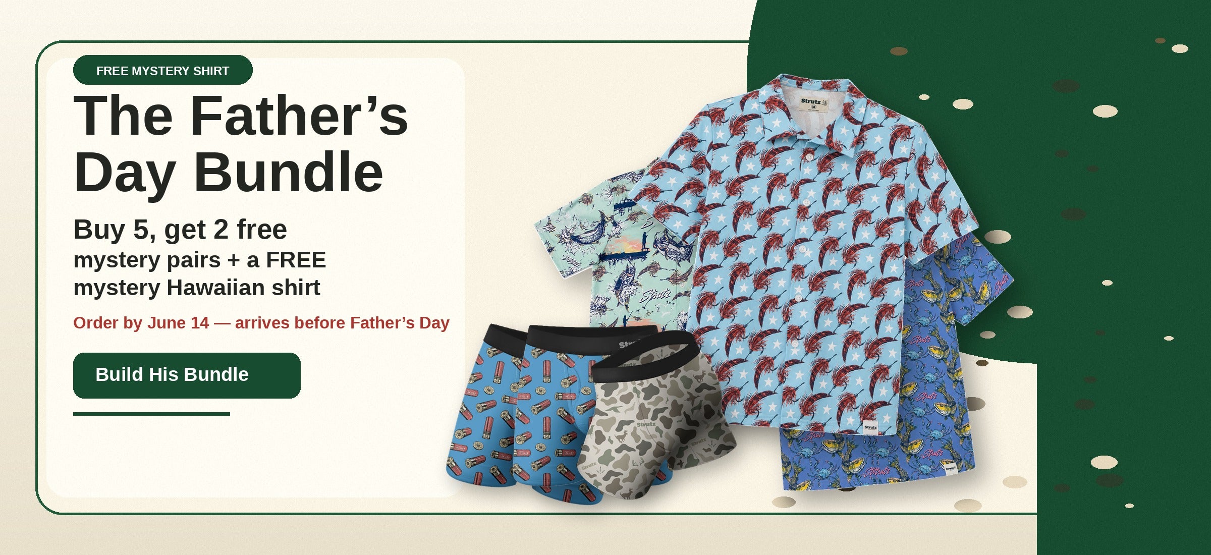 Father's Day NTZ Bundle Builder featuring underwear, mystery pair, and mystery shirt rewards