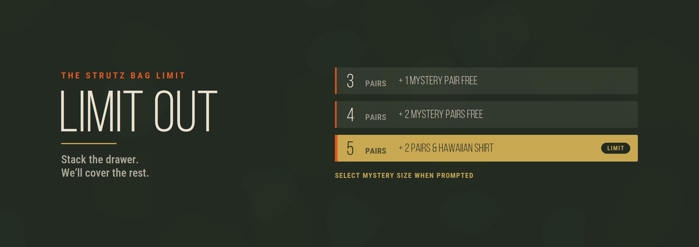 Father's Day NTZ Bundle Builder featuring underwear, mystery pair, and mystery shirt rewards